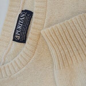 Vintage‎ Puritan Shetland Wool Sweater Scottish Yarn Cream